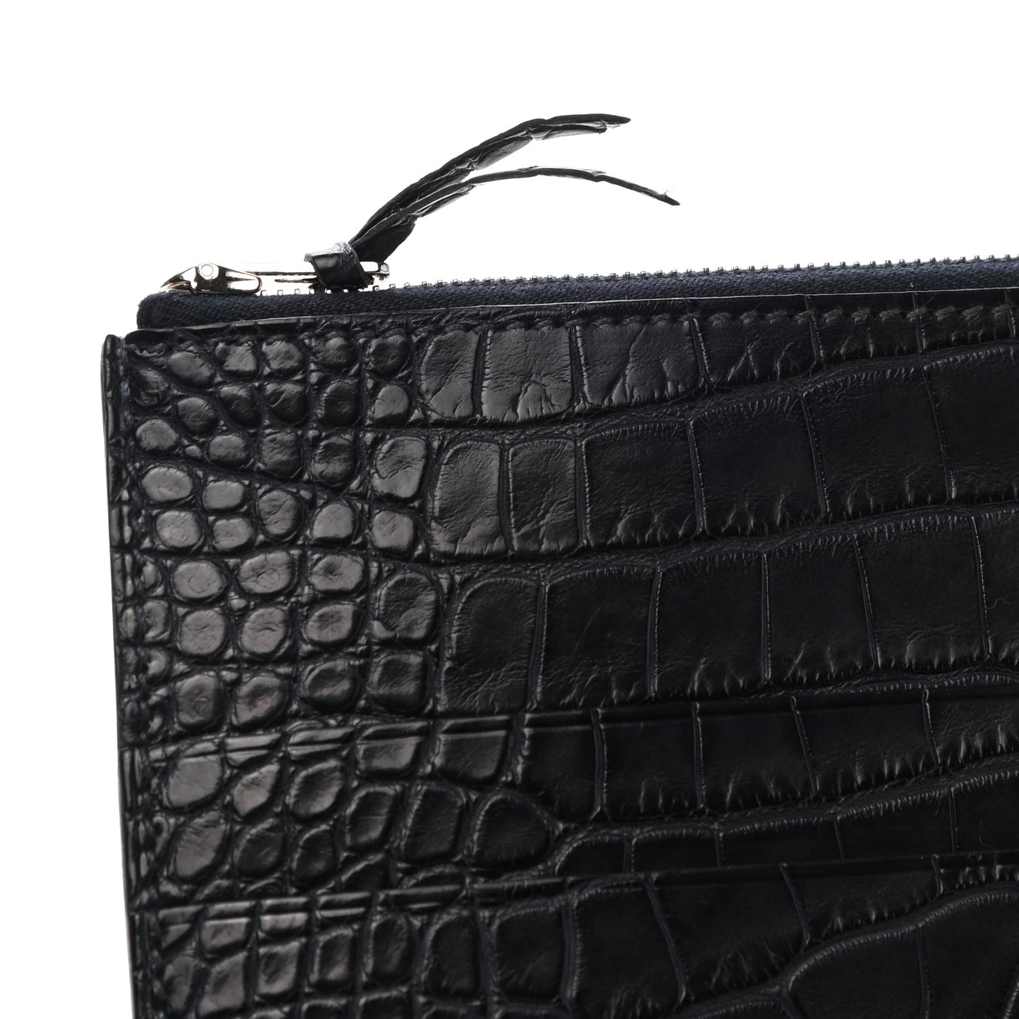Matte Alligator Jige Duo Clutch Bleu Indigo