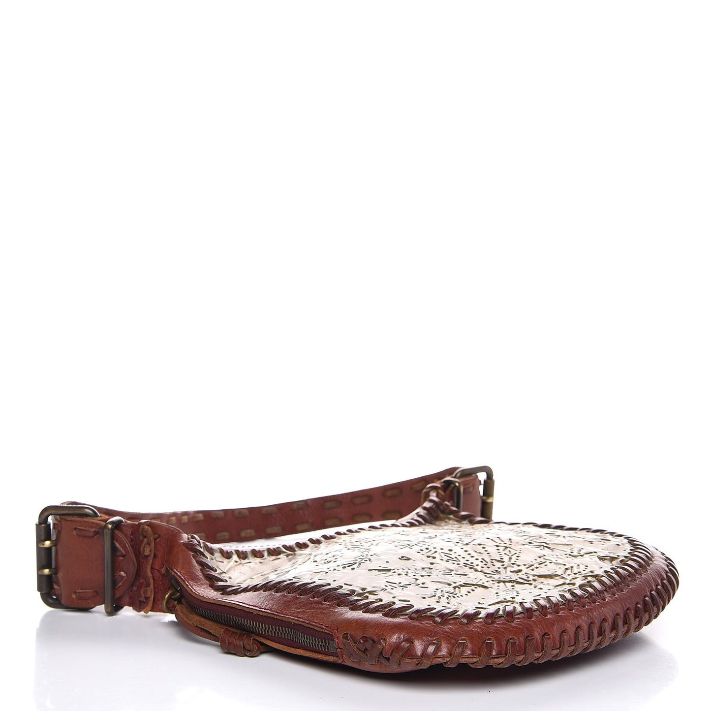 Calfskin Embossed Metal Oyster Brown