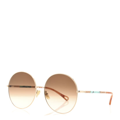 Chloe Metal Round Sunglasses CH0112S Gold Brown 1 of 7