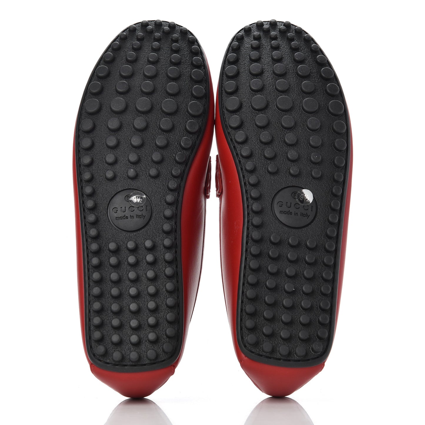 Guccissima Calfskin Mens Driver Loafers 9.5 Red