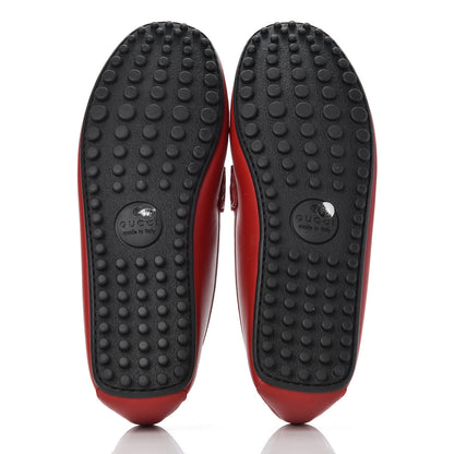 Gucci Guccissima Calfskin Mens Driver Loafers 9.5 Red 5 of 13