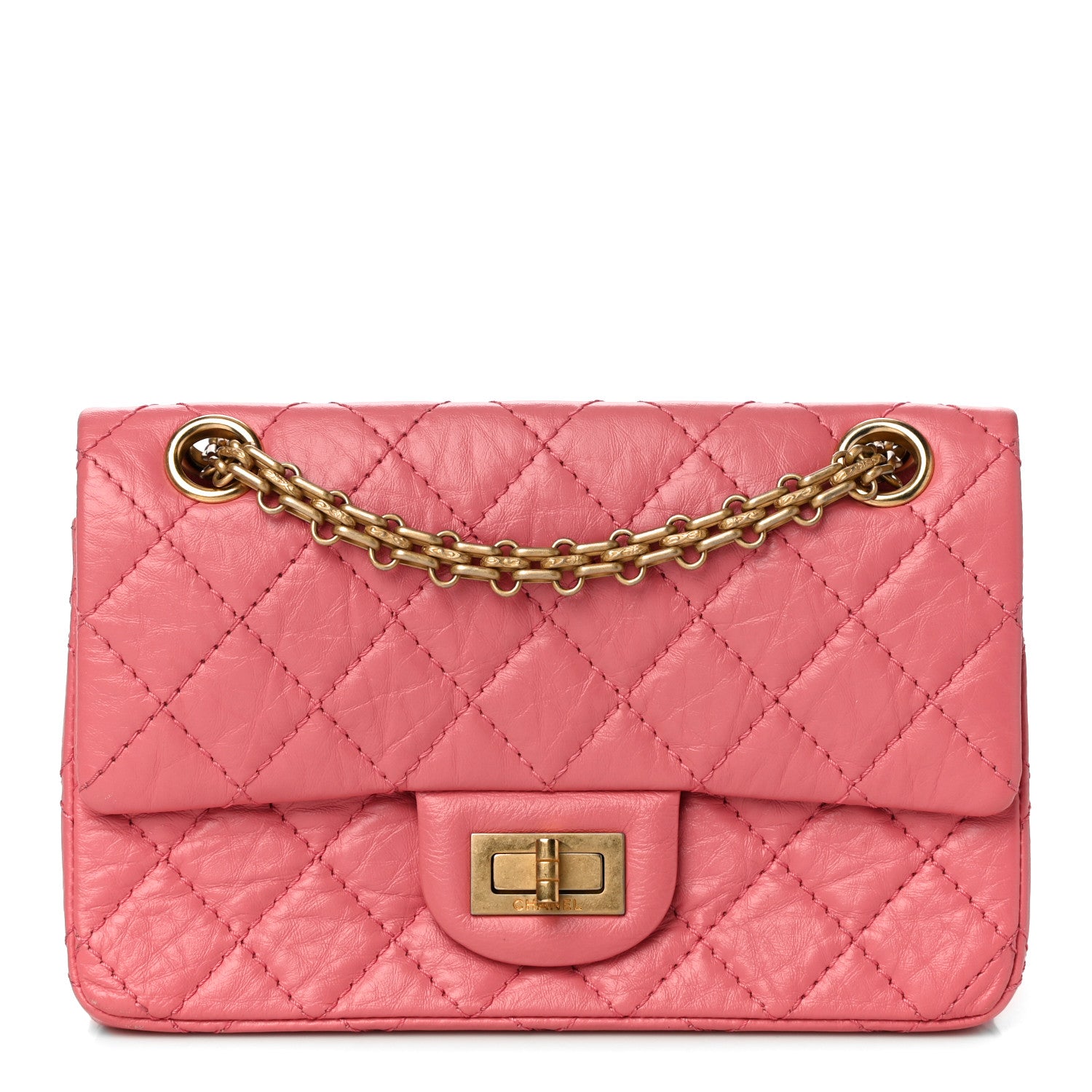 Chanel Aged Calfskin Quilted 2.55 Reissue Mini Flap Pink 1 of 11