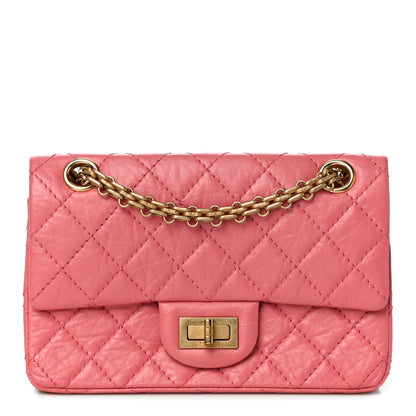 Chanel Aged Calfskin Quilted 2.55 Reissue Mini Flap Pink 1 of 11