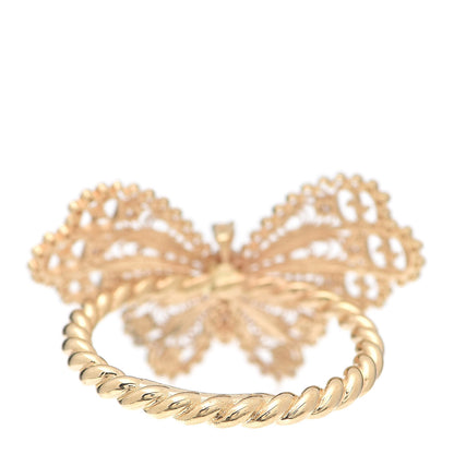 Gucci 18K Yellow Gold Diamond Butterfly Ring 56 7.5 3 of 5