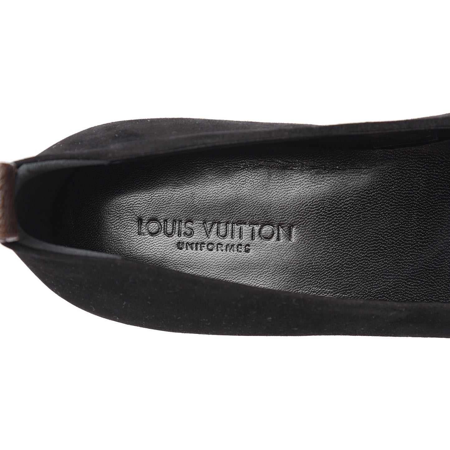 Suede Monogram Uniformes Ballet Flats 39.5 Black