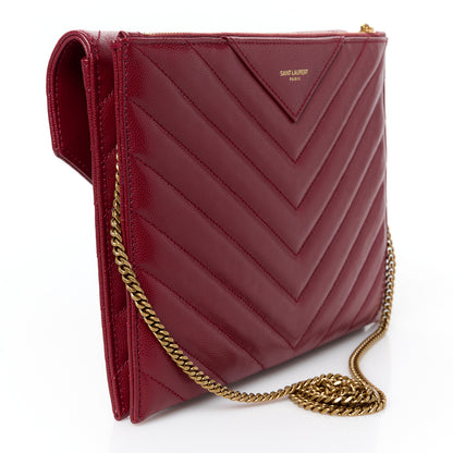 Saint Laurent Grain De Poudre Matelasse Tribeca Chain Wallet Amaretto 3 of 13