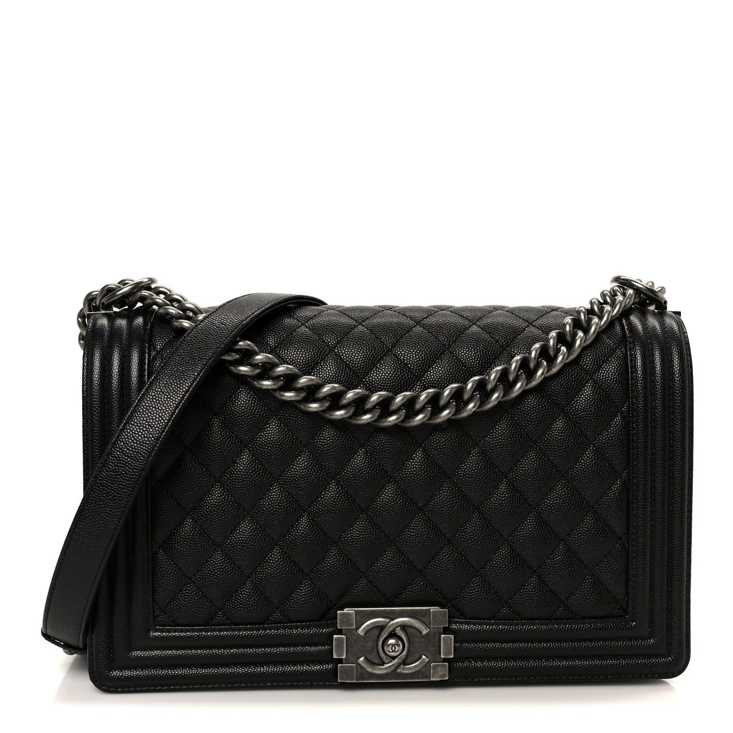 Caviar Quilted New Medium Boy Flap Black