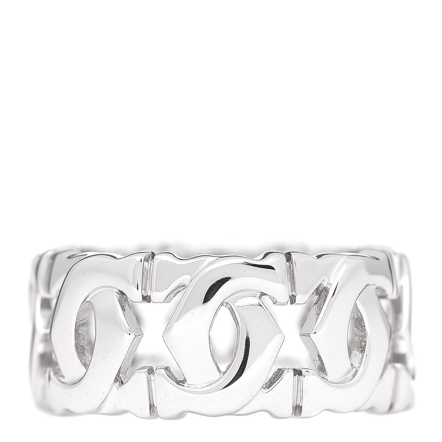 Cartier 18K White Gold Entrelaces Ring 48 4.5 1 of 5