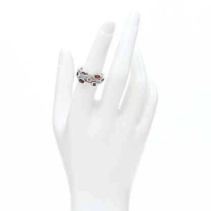 David Yurman Sterling Silver Amethyst Iolite Tourmaline Confetti 3 Row Ring 50 5.25 2 of 4