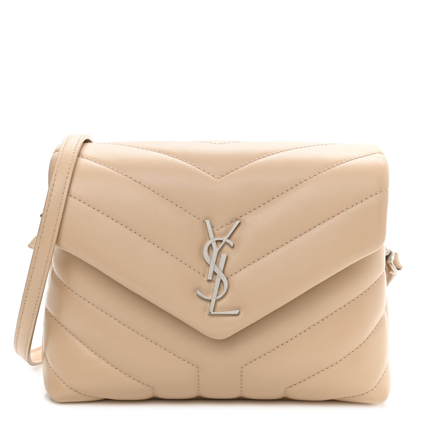 Calfskin Y Quilted Monogram Toy Loulou Crossbody Bag Nude Powder