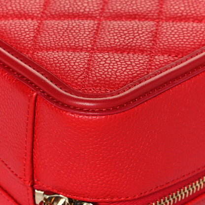 Chanel Caviar Quilted Medium CC Filigree Vanity Case Red 12 of 12