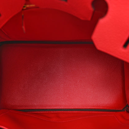 Hermes Taurillon Clemence BIRKIN 35 Rouge Casaque 5 of 13