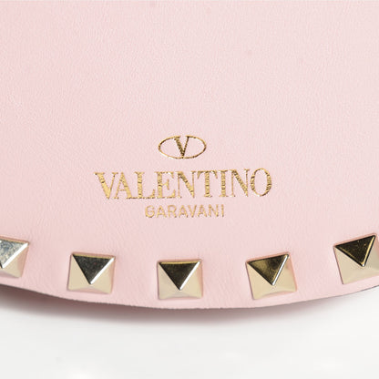 Valentino Garavani Vitello Rockstud Halfmoon Saddle Bag Water Rose 5 of 8