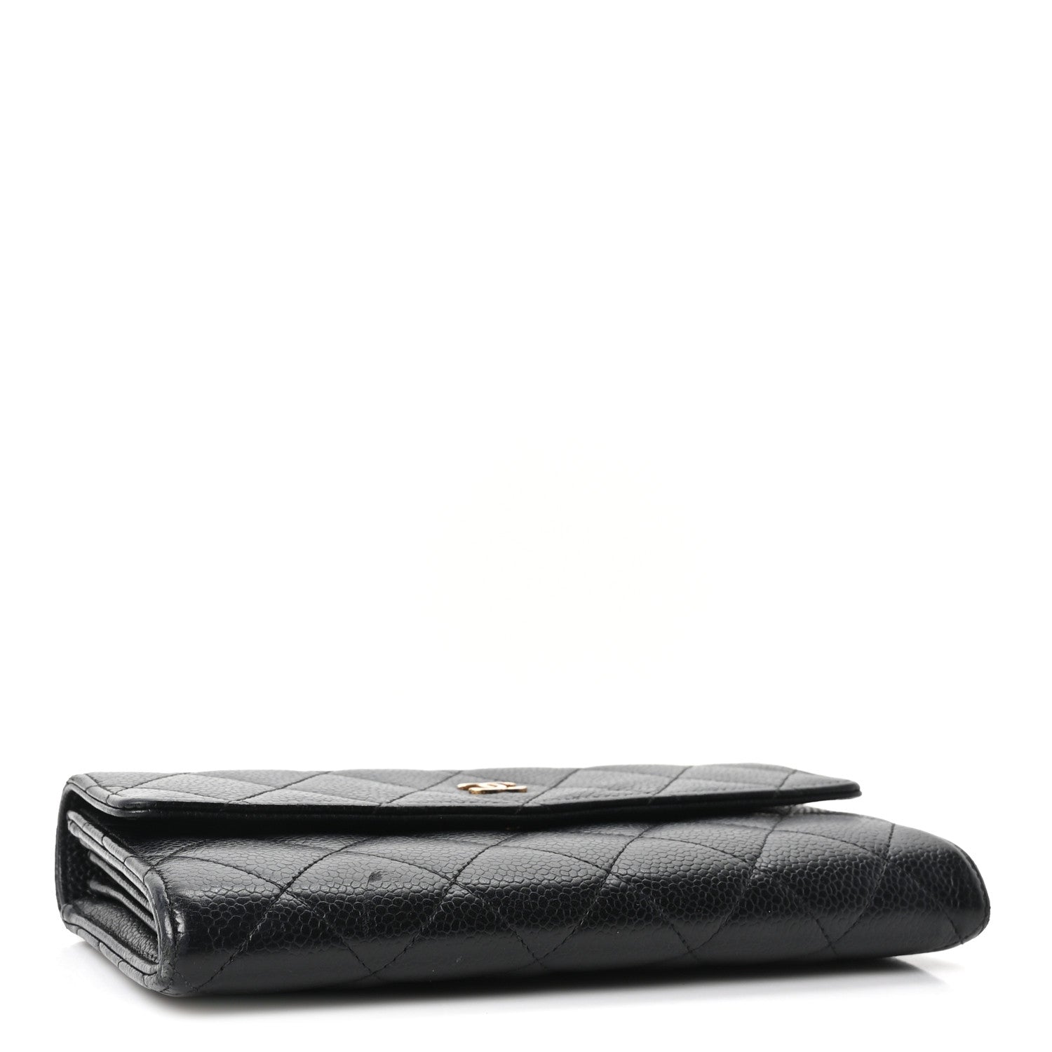 Chanel Caviar Quilted Large Gusset Flap Wallet Black 4 of 10