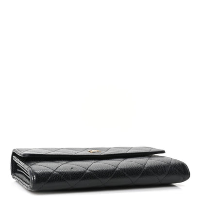 Chanel Caviar Quilted Large Gusset Flap Wallet Black 4 of 10
