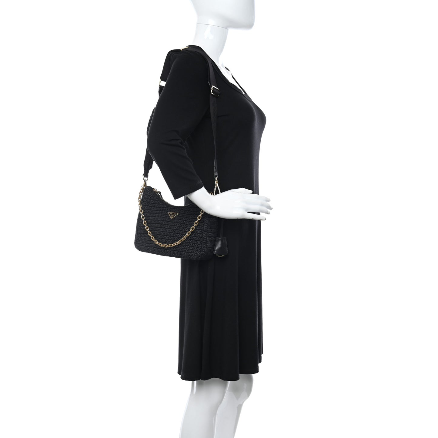 Yarn Raffia Effect Crochet Re-Edition 2005 Shoulder Bag Black