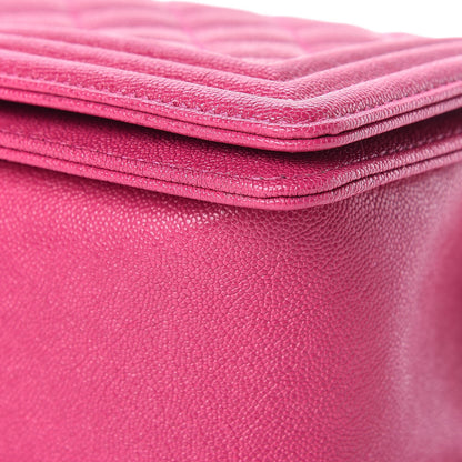 Chanel Caviar Quilted Medium Boy Flap Fuchsia 10 of 12