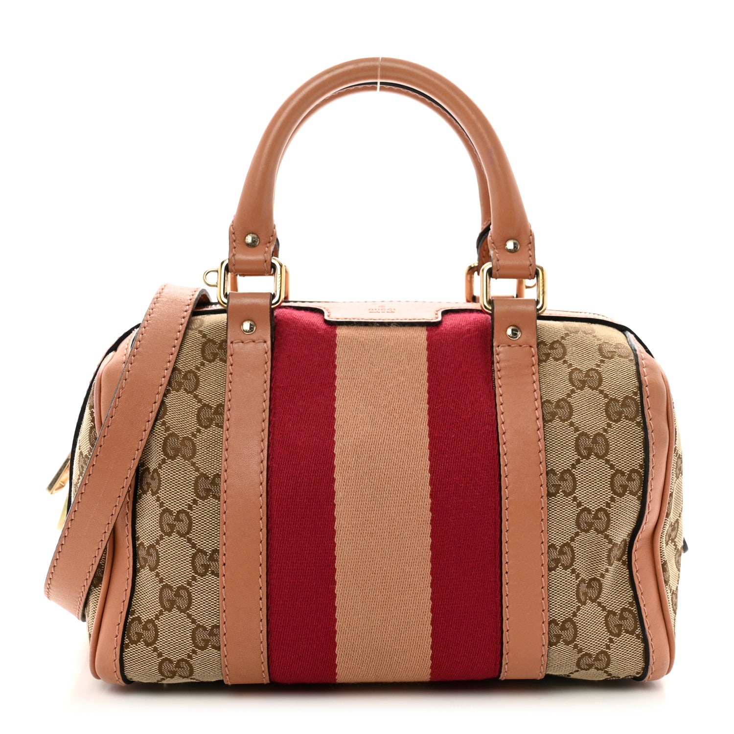 Gucci Monogram Vintage Web Small Boston Beige 1 of 11
