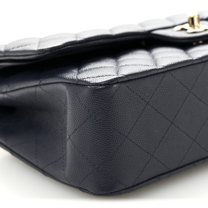 Chanel Caviar Quilted Medium Double Flap Navy 9 of 10
