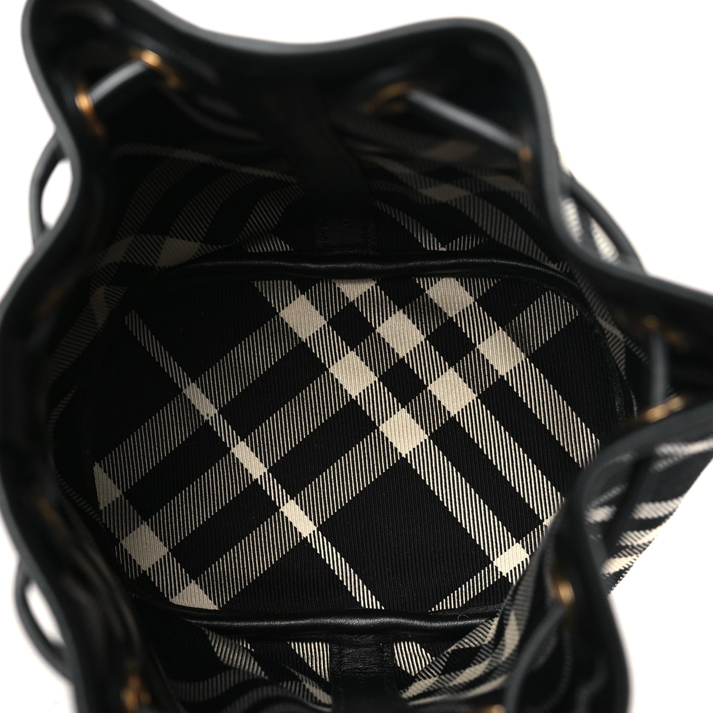 Check Mini Drawstring Pouch Black Calico