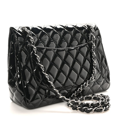 Chanel Patent Quilted Jumbo Double Flap Black 3 of 9