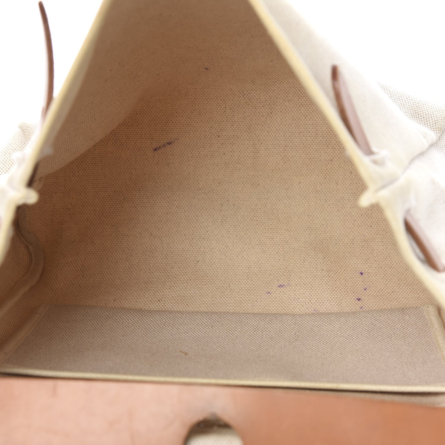 Hermes Toile Vache Calfskin Herbag 30 PM Natural 4 of 10