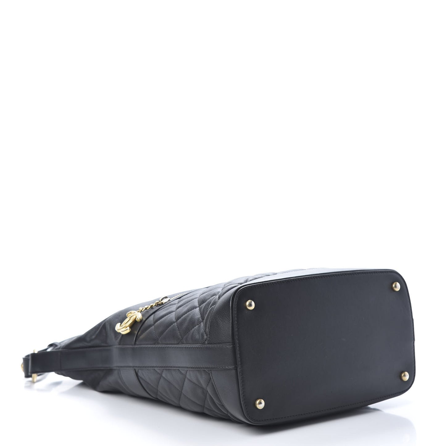 Grained Calfskin Quilted Casual Style Hobo Black