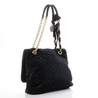 Lanvin Velvet Quilted Medium Happy Shoulder Bag Black 3 of 6