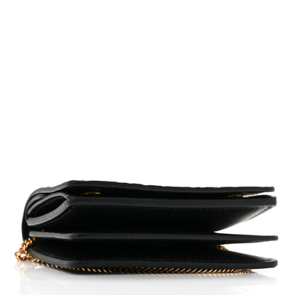 Burberry Calfskin Embossed Monogram Chain Card Case Black 4 of 10