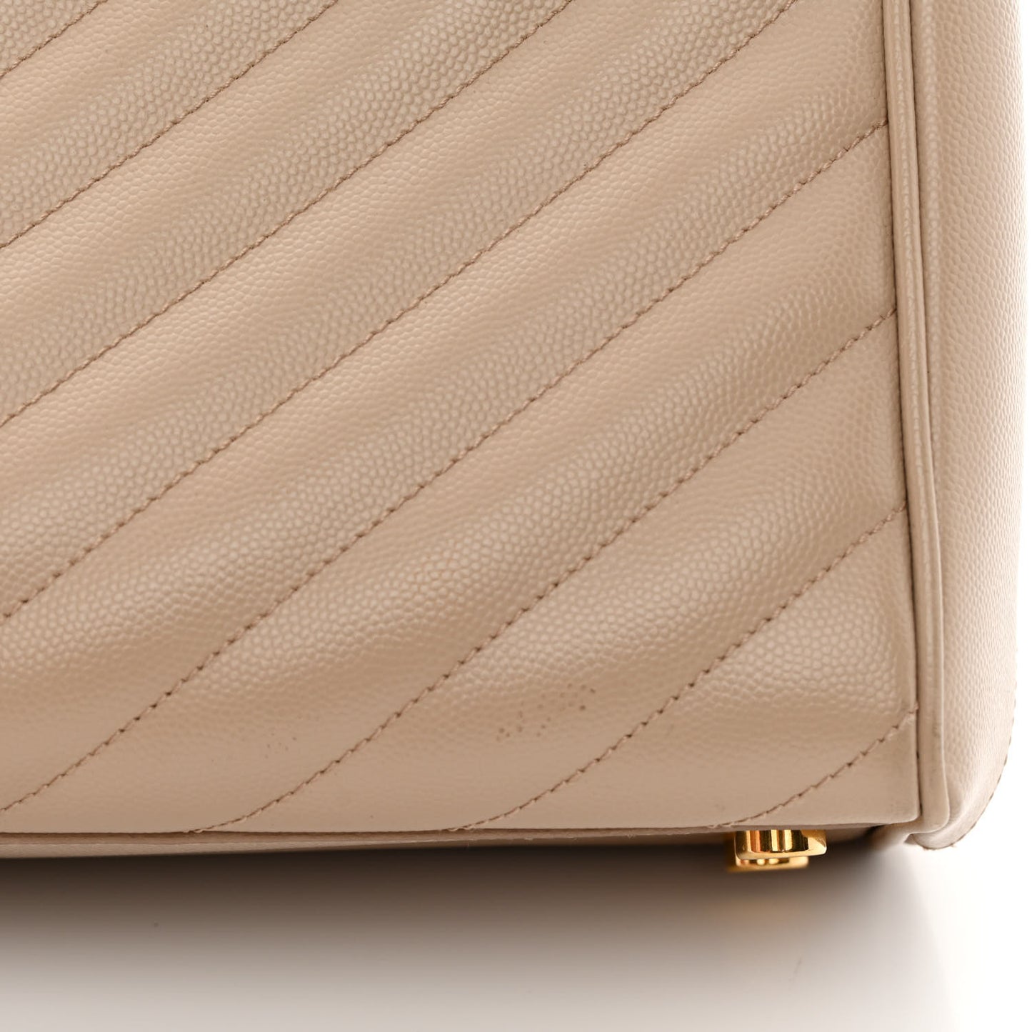 Grain De Poudre Matelasse Chevron Monogram Shopping Bag Dark Beige