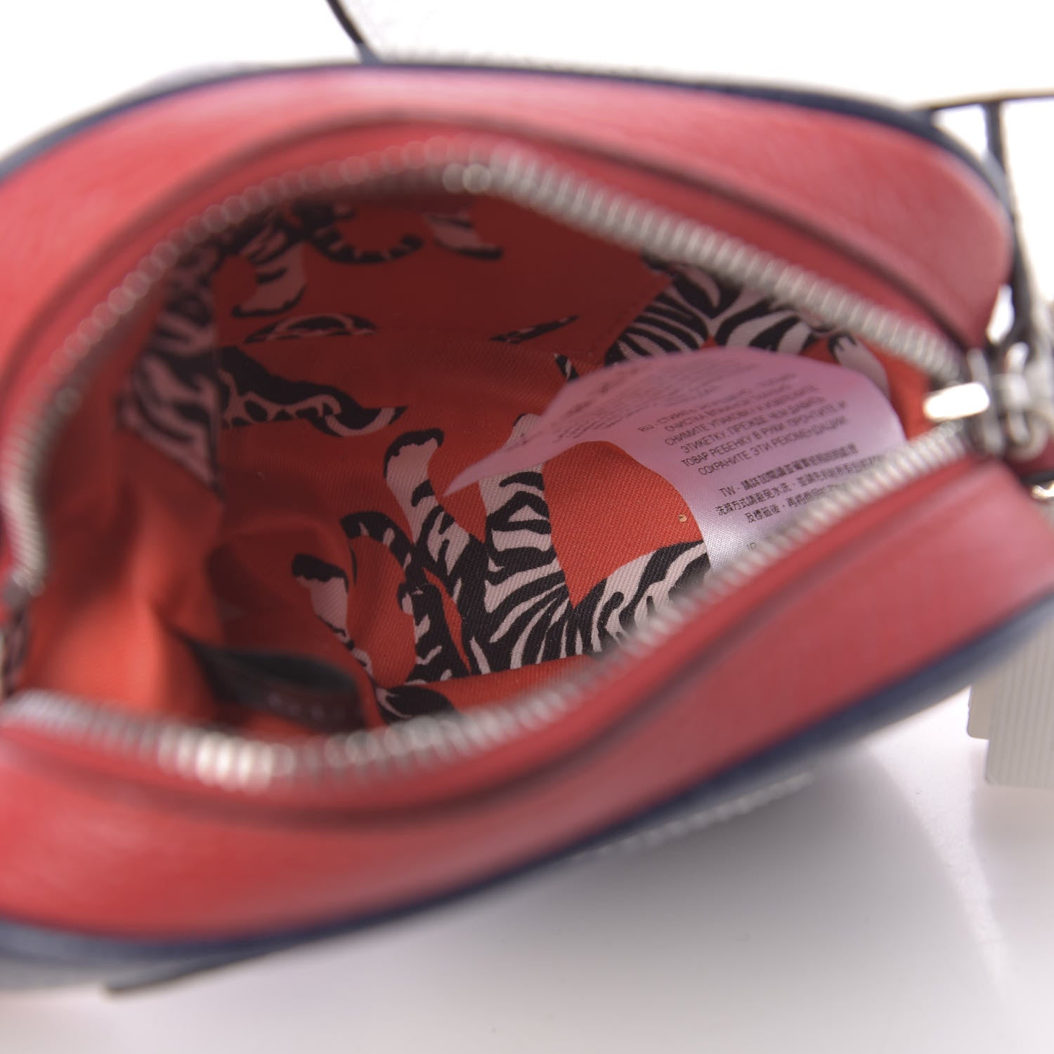Gucci Calfskin Heart Camera Bag Blue Hibiscus Red White 5 of 13