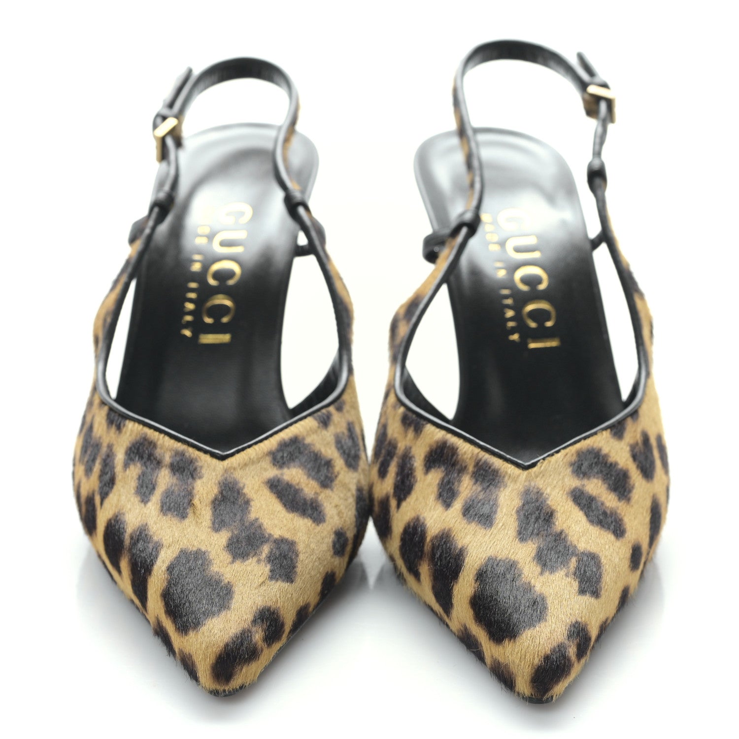 Gucci Calf Hair Leopard Print Priscilla 85 Pumps 39.5 Hazelnut 2 of 9