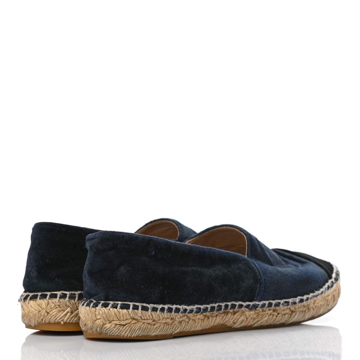 Chanel Velvet CC Espadrilles 39 Dark Navy Black 5 of 17