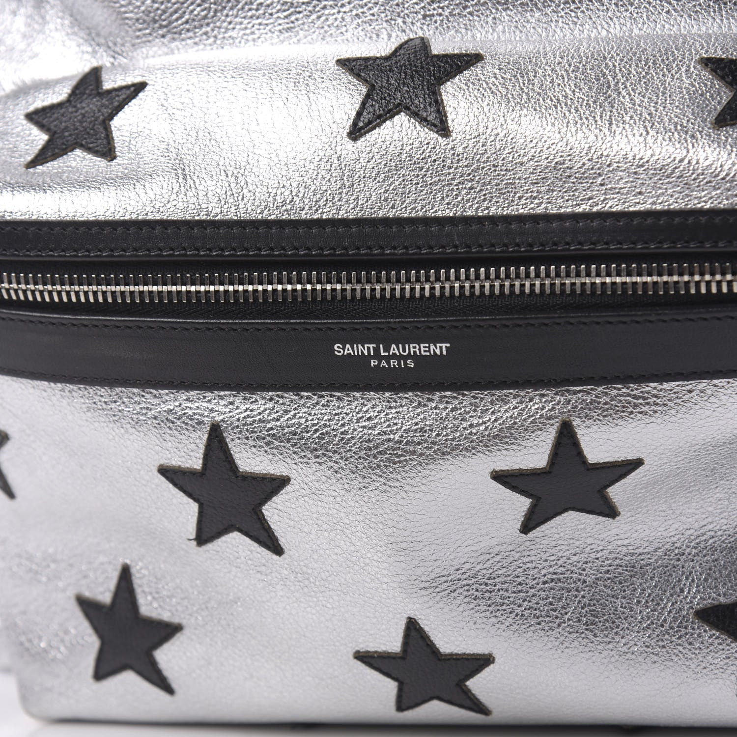 Saint Laurent Metallic Buffalo Star Hunting Backpack Silver Black 8 of 11
