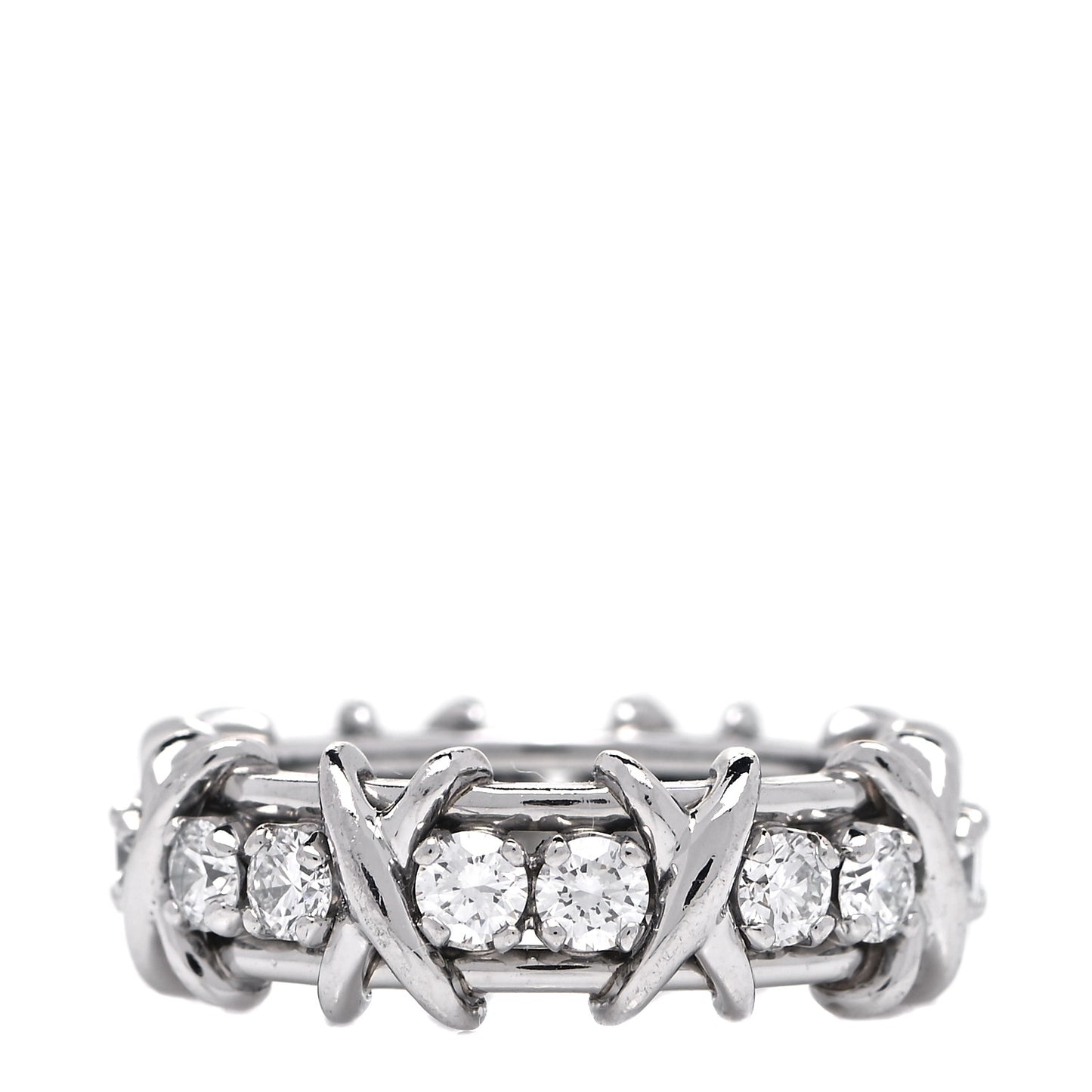Platinum Diamond Schlumberger Sixteen Stone Ring 49 5