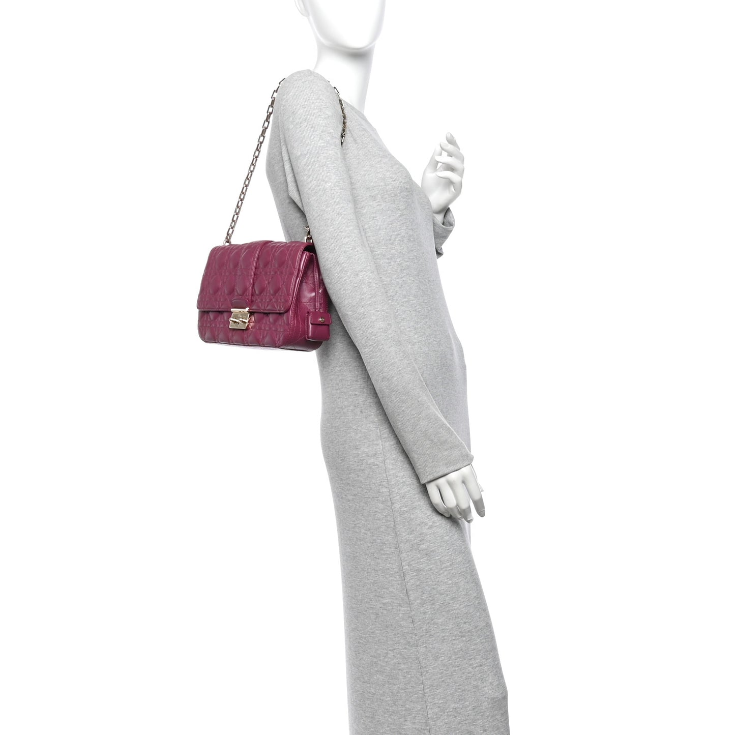 Lambskin Cannage Medium Miss Dior Flap Hortensia