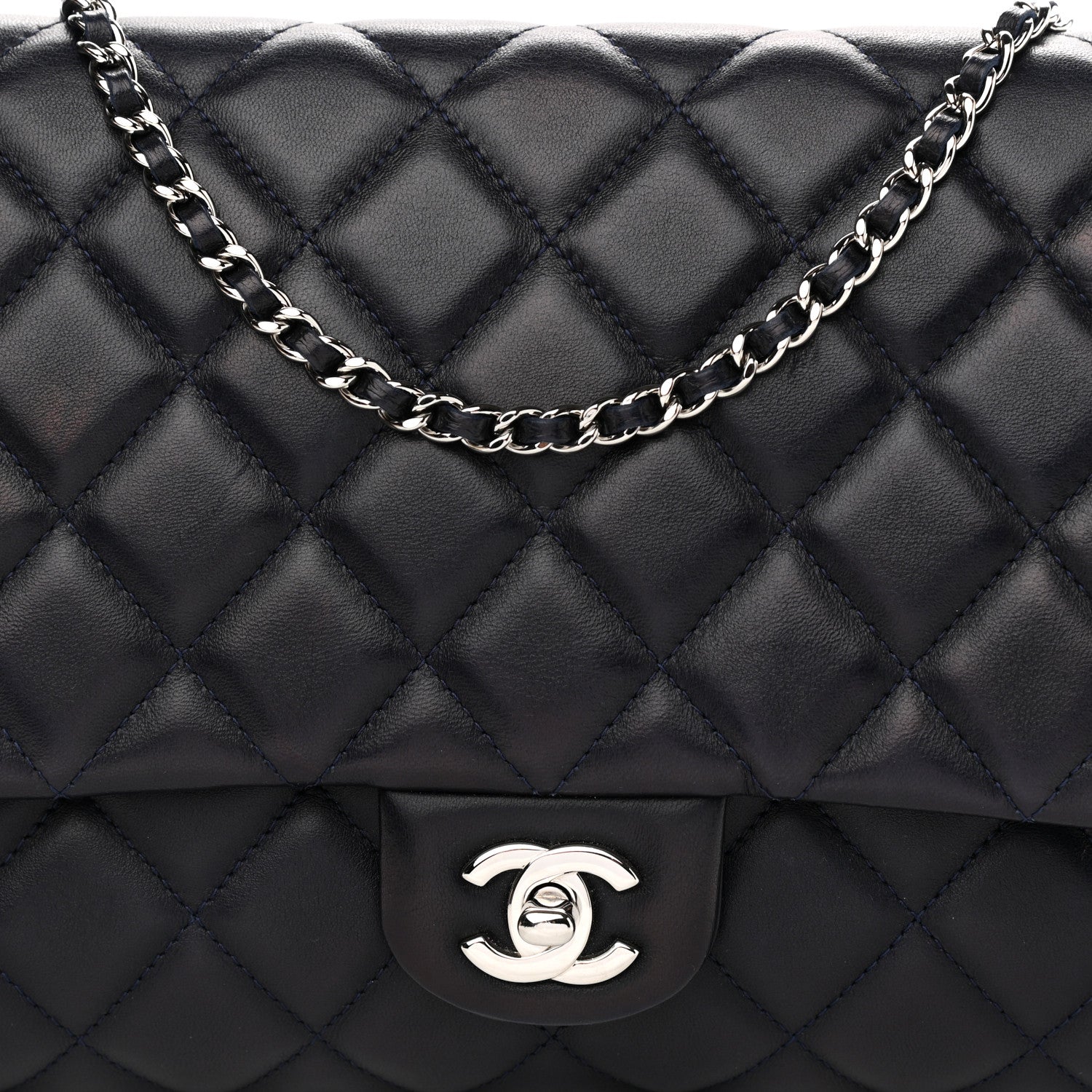 Chanel Lambskin Quilted Clutch With Chain Flap Black 10 of 10