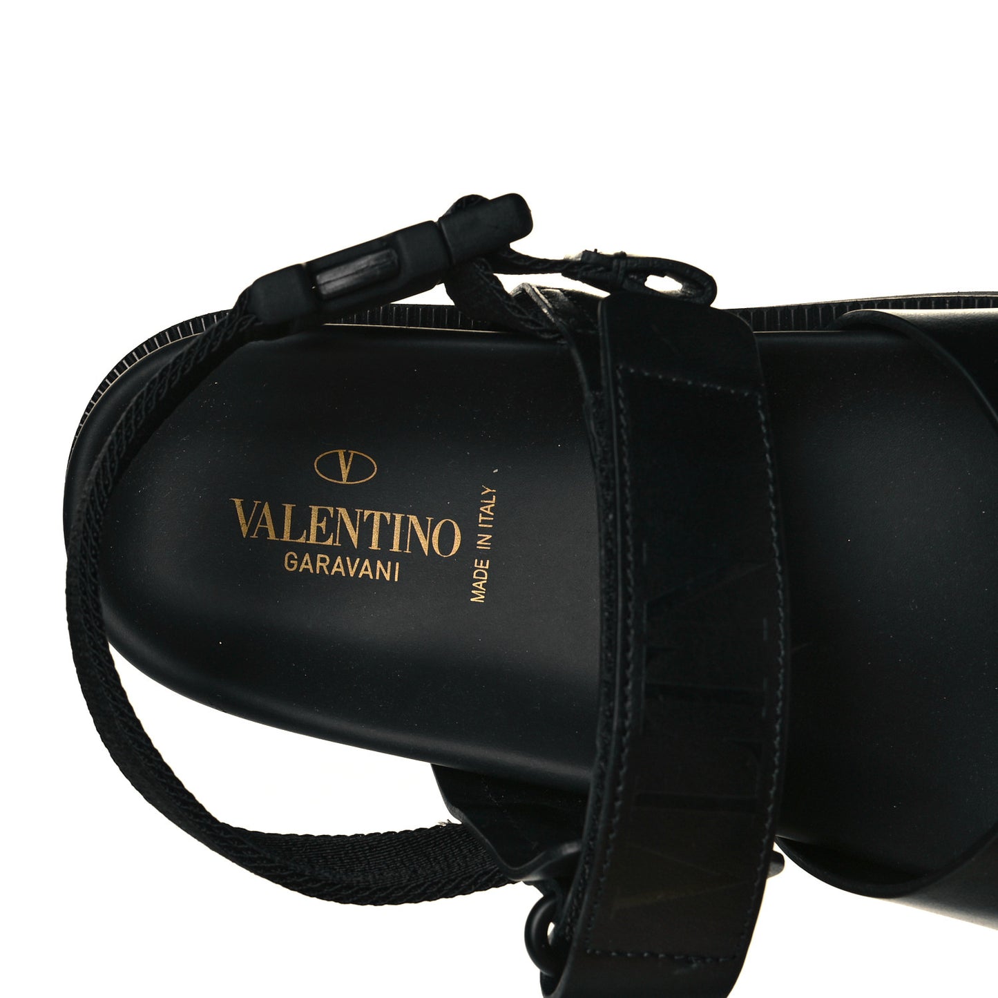 Calfskin Mens Logo Sandals 45 Black