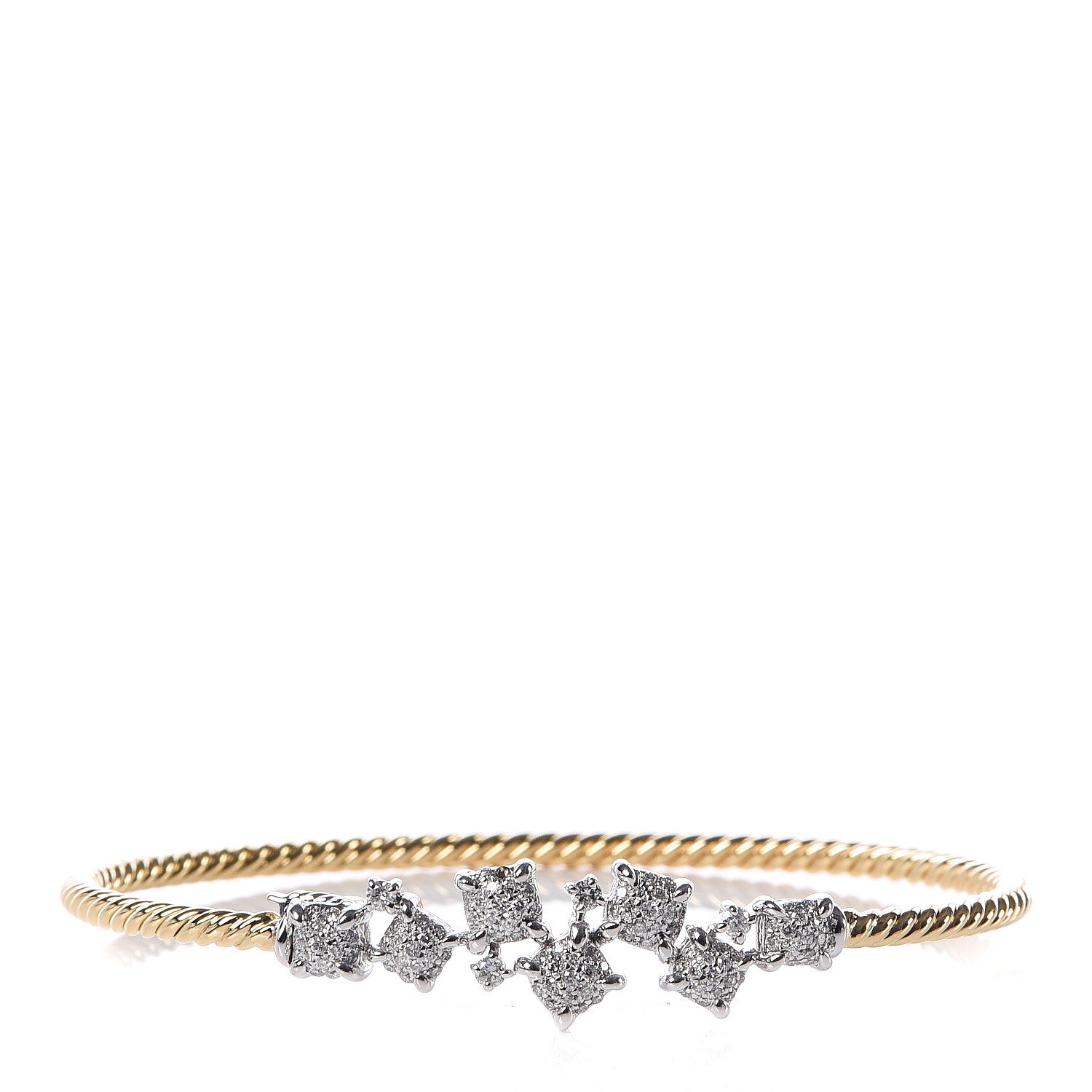 David Yurman 18K Yellow White Gold Diamond Precious Chatelaine Bracelet 1 of 5