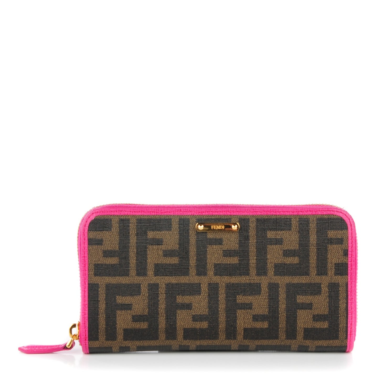 Zucca Spalmati Vitello Elite Zip Around Wallet Tobacco Ciclamino