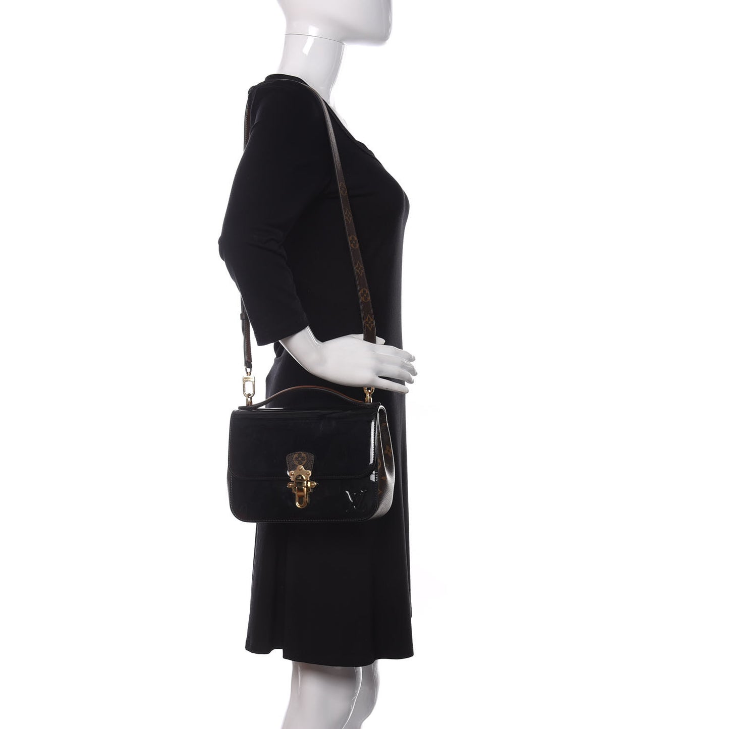 Patent Calfskin Monogram Cherrywood BB Black