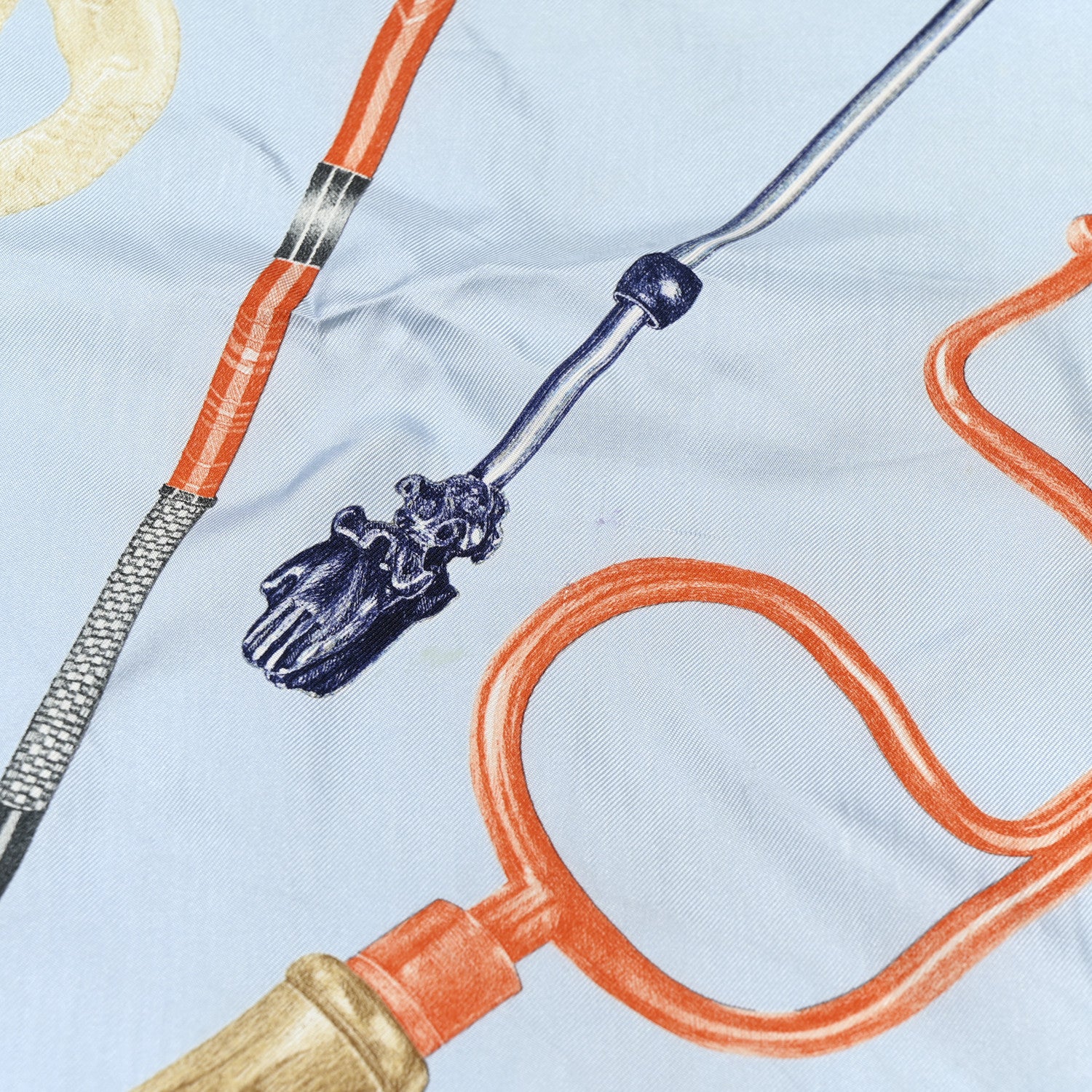 Hermes Silk Nous Sommes Inseparables Scarf 90 Bleu Ciel Marine Corail 7 of 7