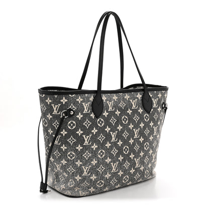 Louis Vuitton Denim Monogram Jacquard Neverfull MM  Grey 3 of 13