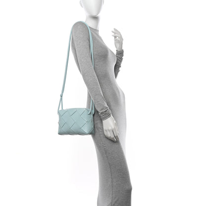 Bottega Veneta Lambskin Maxi Intrecciato Small Cassette Camera Bag Teal Washed 2 of 11