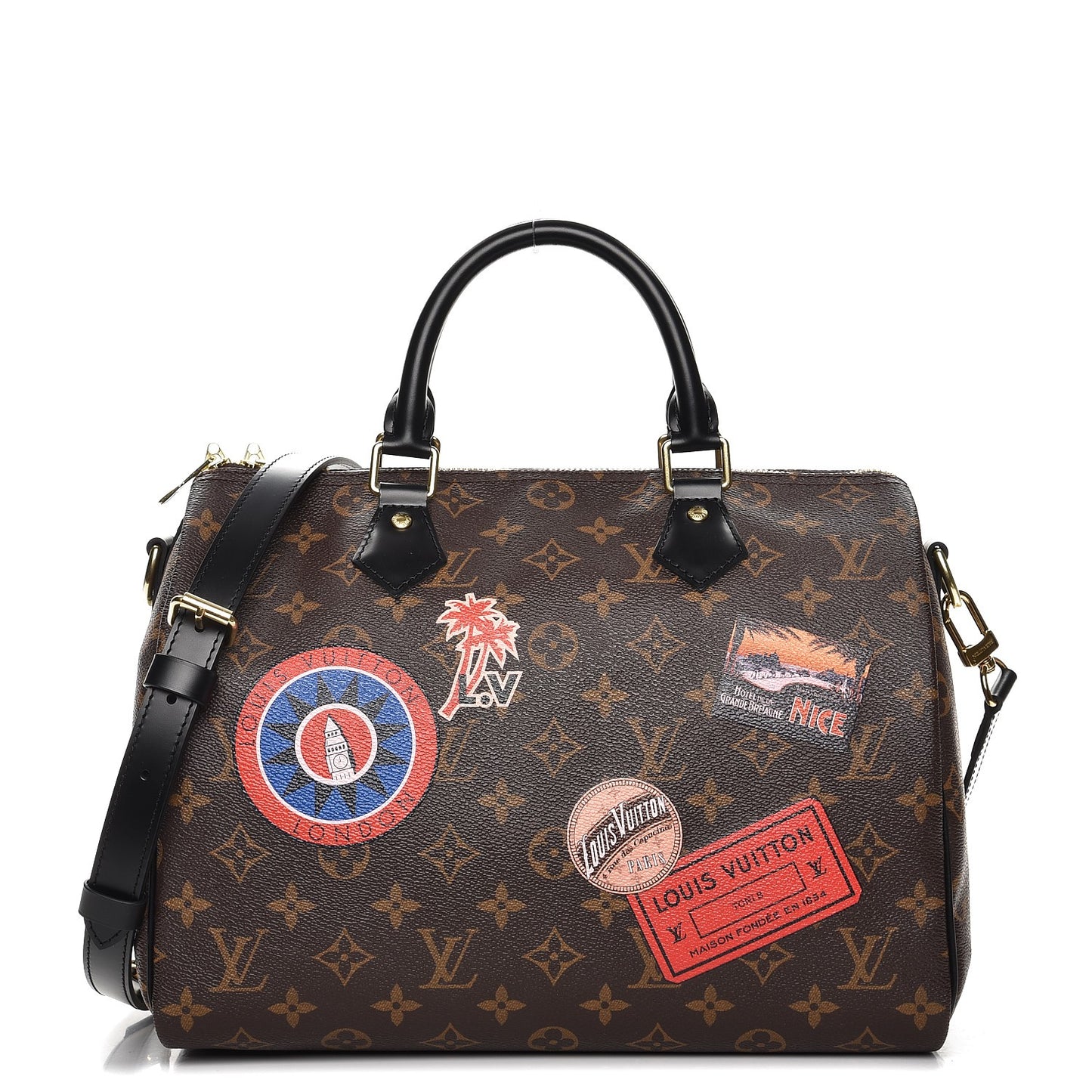 Monogram My World Tour Speedy Bandouliere 30 Black