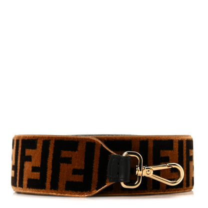 Fendi Velvet Tapestry FF Strap You Tobacco 1 of 5