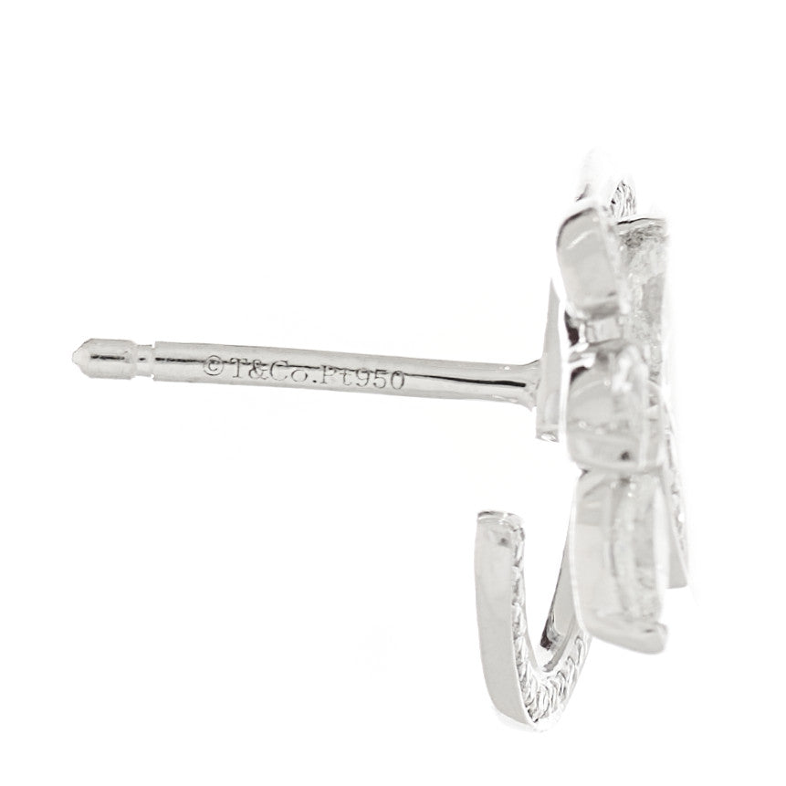 Platinum Diamond Victoria Vine Circle Earrings