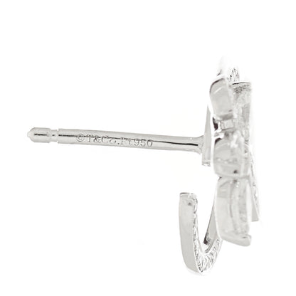 Tiffany Platinum Diamond Victoria Vine Circle Earrings 3 of 4