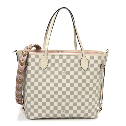 Louis Vuitton Damier Azur Braided Neverfull MM Pink 1 of 12