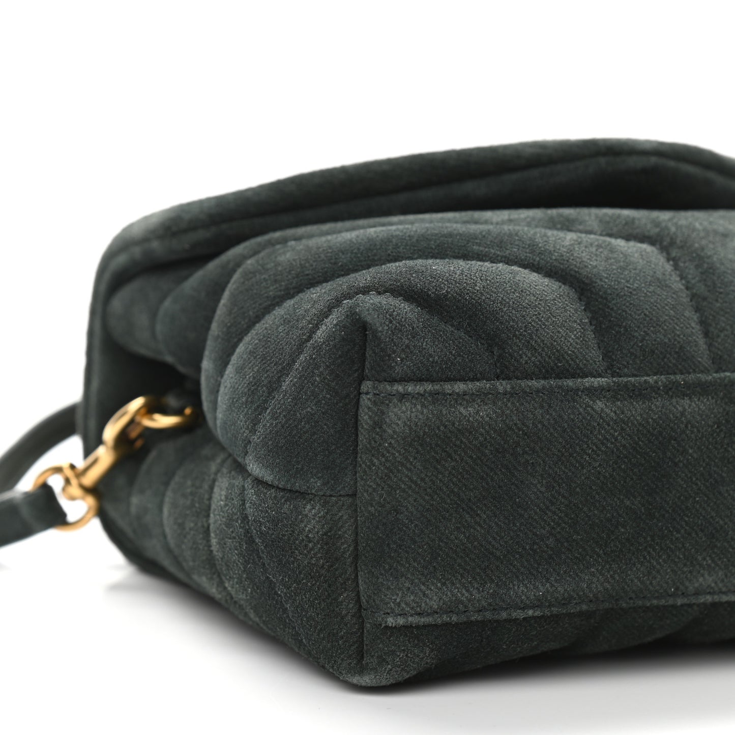 Croute Velour Y Quilted Monogram Toy Loulou Crossbody Bag Dark Forest